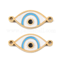 304 Stainless Steel Enamel Sky Blue Eye Links Connector Charms&nbsp;STAS-Z190-04G