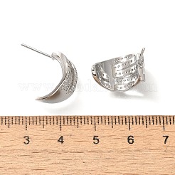 Brass Cubic Zirconia & Glass Stud Earrings&nbsp;EJEW-M048-02P