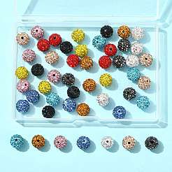 50Pcs 10 Colors Pave Disco Ball Beads&nbsp;RB-FS0001-07