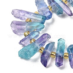 Electroplated Natural Quartz Crystal Beads Strands&nbsp;G-F800-D15