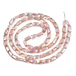 Electroplate Transparent Glass Beads Strands&nbsp;EGLA-N002-25-C01