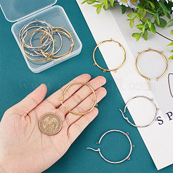 12Pcs 2 Colors 304 Stainless Steel Huge Hoop Earring Findings&nbsp;STAS-UN0044-77