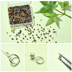 1200Pcs 15 Styles Iron and Brass Crimp Beads&nbsp;FIND-YW0004-74