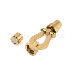 Ion Plating(IP) 304 Stainless Steel Magnetic Clasps with Glue-in Ends&nbsp;STAS-K282-02G