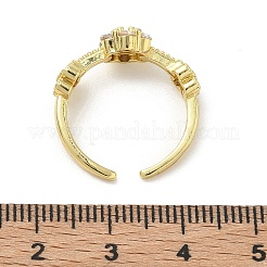 Brass Micro Pave Cubic Zirconia Cuff Open Rings&nbsp;RJEW-C163-22G