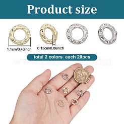 40Pcs 2 Colors Rack Plating Alloy Linking Rings&nbsp;FIND-GL0001-64