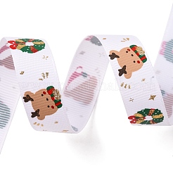 5 Yards Christmas Polyester Printed Grosgrain Ribbon&nbsp;OCOR-A008-01D