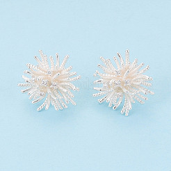 Brass Micro Pave Clear Cubic Zirconia Stud Earrings&nbsp;EJEW-T047-47S