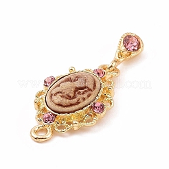Alloy Cameo Oval Resin Pendants&nbsp;ENAM-M055-38G-03