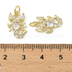 Brass Micro Pave Cubic Zirconia Pendants&nbsp;KK-H527-22G