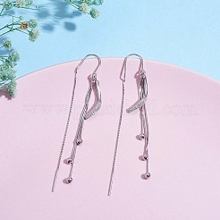 Anti-Tarnish Clear Cubic Zirconia Twist with Chain Tassel Dangle Earrings&nbsp;JE1034A