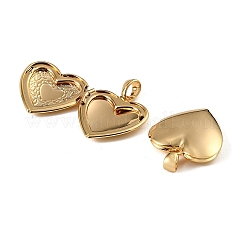 Floral Embossed Brass Locket Pendants&nbsp;KK-CBA7157-02G
