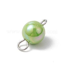 AB Color Plated Opaque Acrylic Round Connector Charms&nbsp;PALLOY-JF03543-02