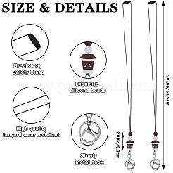 2Pcs Silicone Coffee Cup Name Card Straps&nbsp;NJEW-SW00033-02