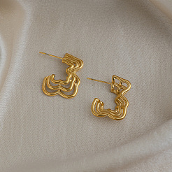 Multi-layer 304 Stainless Steel Stud Earrings for Women&nbsp;GC2084