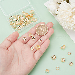 72Pcs 12 Style Brass Bead Caps&nbsp;KK-AR0003-97