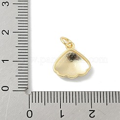 Brass Enamel Shell Shaped Charms&nbsp;KK-B148-02G-04