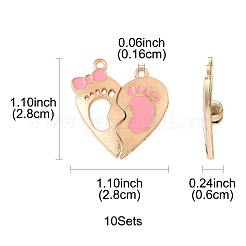 10 Bags Spray Painted Alloy Enamel Magnetic Split Pendants&nbsp;ENAM-FS0003-01