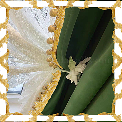 Sparkle Polyester Lace Ribbon&nbsp;OCOR-WH0080-33B