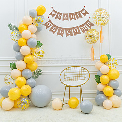 1 Set Word Baby Welcome Linen Hanging Banners Flags&nbsp;AJEW-SP0001-52