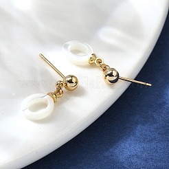 Oval Brass Stud Earrings&nbsp;EJEW-Z086-05G
