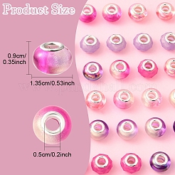 44Pcs 7 Styles UV Plating Resin European Beads&nbsp;RESI-FS0002-03