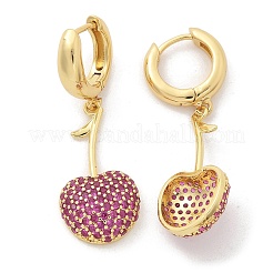 Cherry Brass Micro Pave Cubic Zirconia Hoop Earrings&nbsp;EJEW-M077-04G-02
