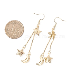 Star Moon 304 Stainless Steel Dangle Earrings&nbsp;EJEW-JE06700