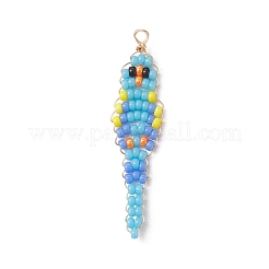 5Pcs Glass Seed Beaded Pendants&nbsp;PALLOY-MZ01239