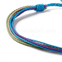 4Pcs 4 Style Alloy & Glass Braided Bead Bracelets Set&nbsp;BJEW-B065-09E