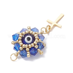 Glass Seed Beaded Evil Eye Pendants&nbsp;PALLOY-MZ00628-03