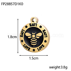 304 Stainless Steel Enamel Pendants&nbsp;STAS-OY004-80G