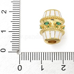 Barrel Brass Micro Pave Cubic Zirconia Spacer Beads&nbsp;KK-U050-11G-02