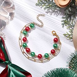 Chrismas Theme Double Layer Multi-strand Bracelets&nbsp;BJEW-JB101004