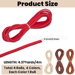 4Pcs 4 Colors Flat Faux Suede Cord&nbsp;OCOR-CL0001-06B