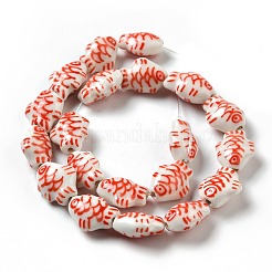 Handmade Printed Porcelain Beads&nbsp;PORC-F005-03C