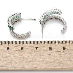 Twist Brass Micro Pave Cubic Zirconia Stud Earrings&nbsp;EJEW-M082-16P-02