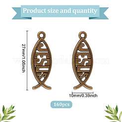 160Pcs Tibetan Style Alloy Pendants&nbsp;FIND-GO0003-04AB