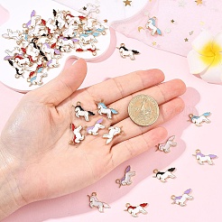50Pcs 5 Colors Alloy Enamel Pendants&nbsp;ENAM-YW0008-33