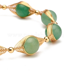 Healing Power Natural Green Aventurine Beaded Bracelets for Men Women&nbsp;X1-BJEW-TA00012-02