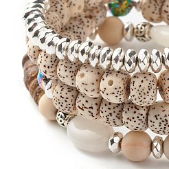 Round Bodhi Beads Stretch Bracelets Sets&nbsp;BJEW-JB07346