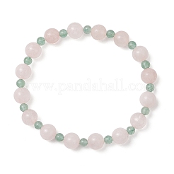 2Pcs Natural Green Aventurine & Rose Quartz Round Beaded Stretch Bracelets for Women&nbsp;BJEW-JB11926