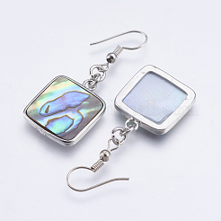 Abalone Shell/Paua Shell Dangle Earrings&nbsp;EJEW-F147-A11
