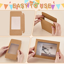 50Pcs Foldable Kraft Paper Candy Boxes with Visible Window&nbsp;CON-WR0001-12