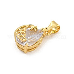 Rack Plating Brass Micro Pave Cubic Zirconia Pendants&nbsp;KK-G513-13G