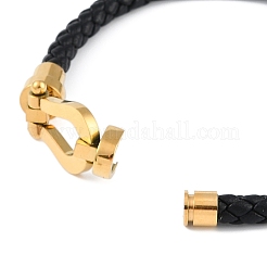 Braided Microfiber Leather Cord Bracelets&nbsp;BJEW-P328-04G