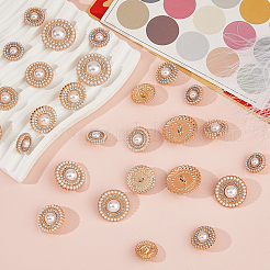 28Pcs 6 Style Alloy Rhinestone Shank Buttons&nbsp;FIND-FH0011-79