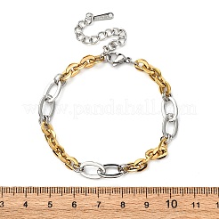 304 Stainless Steel Oval Link Chain Bracelets&nbsp;BJEW-K284-03C-GP