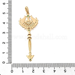 Brass Micro Pave Cubic Zirconia Big Pendants&nbsp;X1-KK-B147-04G-09