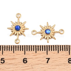 304 Stainless Steel Micro Pave Cubic Zirconia Connector Charm&nbsp;ZIRC-F147-02G-02